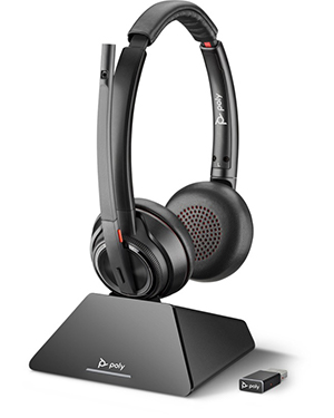 Poly Plantronics, Savi S8220 UC, D200 USB-A, Over the Head, Stereo, DECT, Wireless Headset System, PC,8D3F2AA #ABB Poly Plantronics, Savi S8220 UC, D200 USB-A, Over the Head, Stereo, DECT, Wireless Headset System, PC,8D3F2AA #ABB