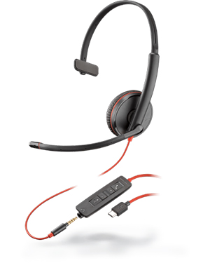 Plantronics Blackwire C3215 Monaural 3.5 mm/USB-C Headset Plantronics Blackwire C3215 Monaural 3.5 mm/USB-C Headset