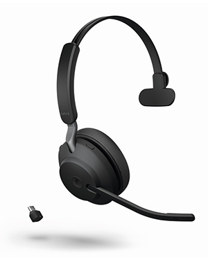 Jabra Evolve2 65, Link380c USB-C MS Mono Headset, Black (26599-899-899) Jabra Evolve2 65, Link380c USB-C MS Mono Headset, Black (26599-899-899)