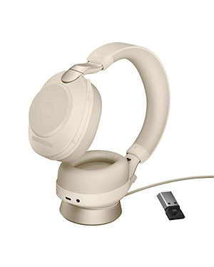 Jabra Evolve2 85, Link380a USB-A UC Stereo Headset with Desk Stand, Beige (28599-989-988) Jabra Evolve2 85, Link380a USB-A UC Stereo Headset with Desk Stand, Beige (28599-989-988)