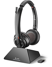 Poly Plantronics, Savi S8220 UC, D200 USB-A, Over the Head, Stereo, DECT, Wireless Headset System, PC,8D3F2AA #ABB