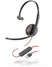 Plantronics Blackwire C3210 Monaural USB Headset 209744-101