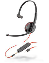 Plantronics Blackwire C3215 Monaural 3.5 mm/USB-C Headset Plantronics Blackwire C3215 Monaural 3.5 mm/USB-C Headset