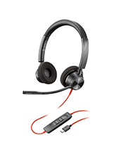 Poly Blackwire 3320 Microsoft Teams Stereo USB-C Corded Headset with USB-A Adapter (8X220AA)