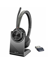 Poly Voyager 4320 UC, V4320 Binaural w/ BT700 USB-A, Charging Stand, BT Wireless Headset