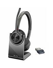 Poly Voyager 4320 UC, V4320 Binaural w/ BT700 USB-A, Stand, BT Wireless Headset – MS Certified