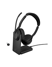 Jabra Evolve2 55 UC Bluetooth Stereo Wireless Headset with USB-C Adapter and Charging Stand (25599-989-889)