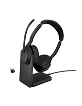 Jabra Evolve2 55 UC Bluetooth Stereo Wireless Headset with USB-A Adapter and Charging Stand (25599-999-989) Jabra Evolve2 55 UC Bluetooth Stereo Wireless Headset with USB-A Adapter and Charging Stand (25599-999-989)