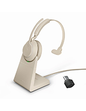 Jabra Evolve2 65, Link380c USB-C UC Mono Headset with Desk Stand, Beige (26599-889-888)