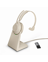 Jabra Evolve2 65, Link380a USB-A UC Mono Headset with Desk Stand, Beige (26599-889-988)