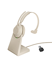 Jabra Evolve2 65, Link380c USB-C MS Mono Headset with Desk Stand, Beige (26599-899-888)