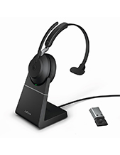 Jabra Evolve2 65, Link380a USB-A MS Mono Headset with Desk Stand, Black (26599-899-989)