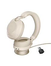 Jabra Evolve2 85, Link380c USB-C UC Stereo Headset with Desk Stand, Beige (28599-989-888)