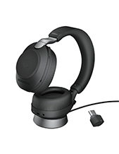 Jabra Evolve2 85, Link380c USB-C UC Stereo Headset with Desk Stand, Black (28599-989-889)