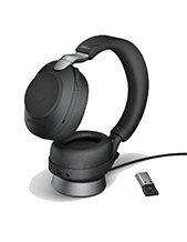 Jabra Evolve2 85, Link380a USB-A UC Stereo Headset with Desk Stand, Black (28599-989-989)