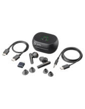 Poly Voyager Free 60+ UC Wireless Earbuds with Touchscreen Charge Case & BT700C USB-C Adapter Black (7Y8G4AA)