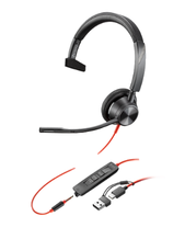 Poly Blackwire 3315 UC USB-C Monaural Corded Headset with USB-A Adapter & 3.5mm (8X217AA)