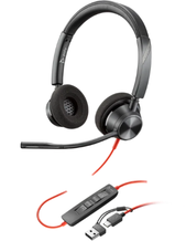 Poly Blackwire 3320 UC Stereo USB-C Corded Headset with USB-A Adapter (8X219AA)