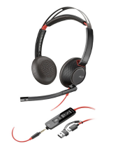 Poly Blackwire C5220 UC USB-C Stereo Corded Headset with USB-A Adapter & 3.5mm (8X231AA)