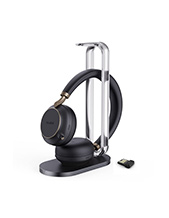 Yealink BH76 MS USB-A Bluetooth Wireless Stereo Headset with Charging Stand and BT51 USB-A Dongle (BH76-CHARGE-TEAMS-BLACK-USB-A)