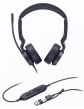 Yealink UH44-D-MS-C/A Microsoft Teams Stereo USB-C Wired Headset with USB-A Adapter (UH44-D-MS-C/A)